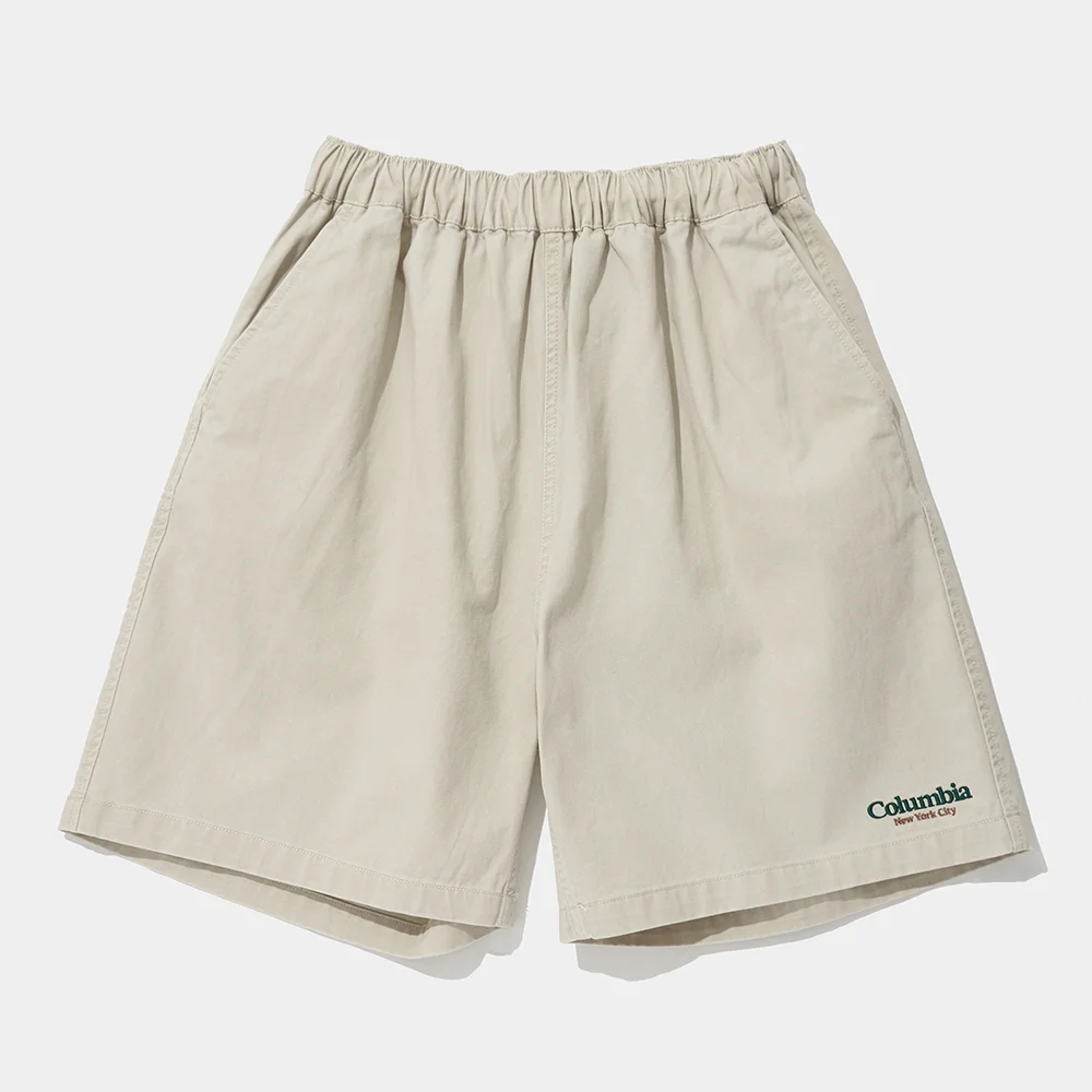 NYC EMB WASHED TWILL SHORTS PANTS_CREAM