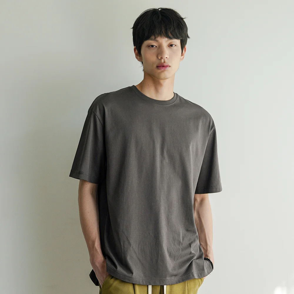 Weekend 絲光棉 標準 短袖T恤 深灰色 OYST2617