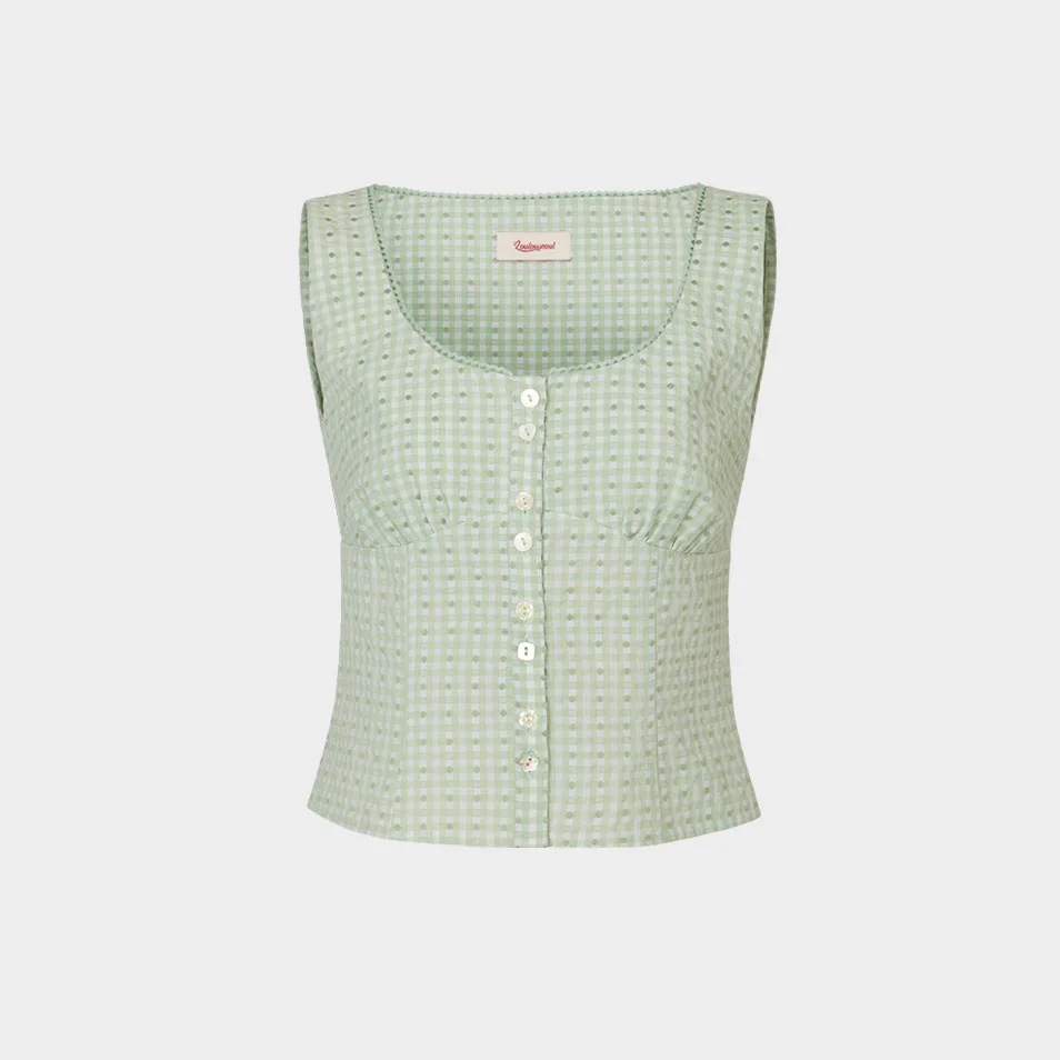 Olive Button Sleeveless (Green)