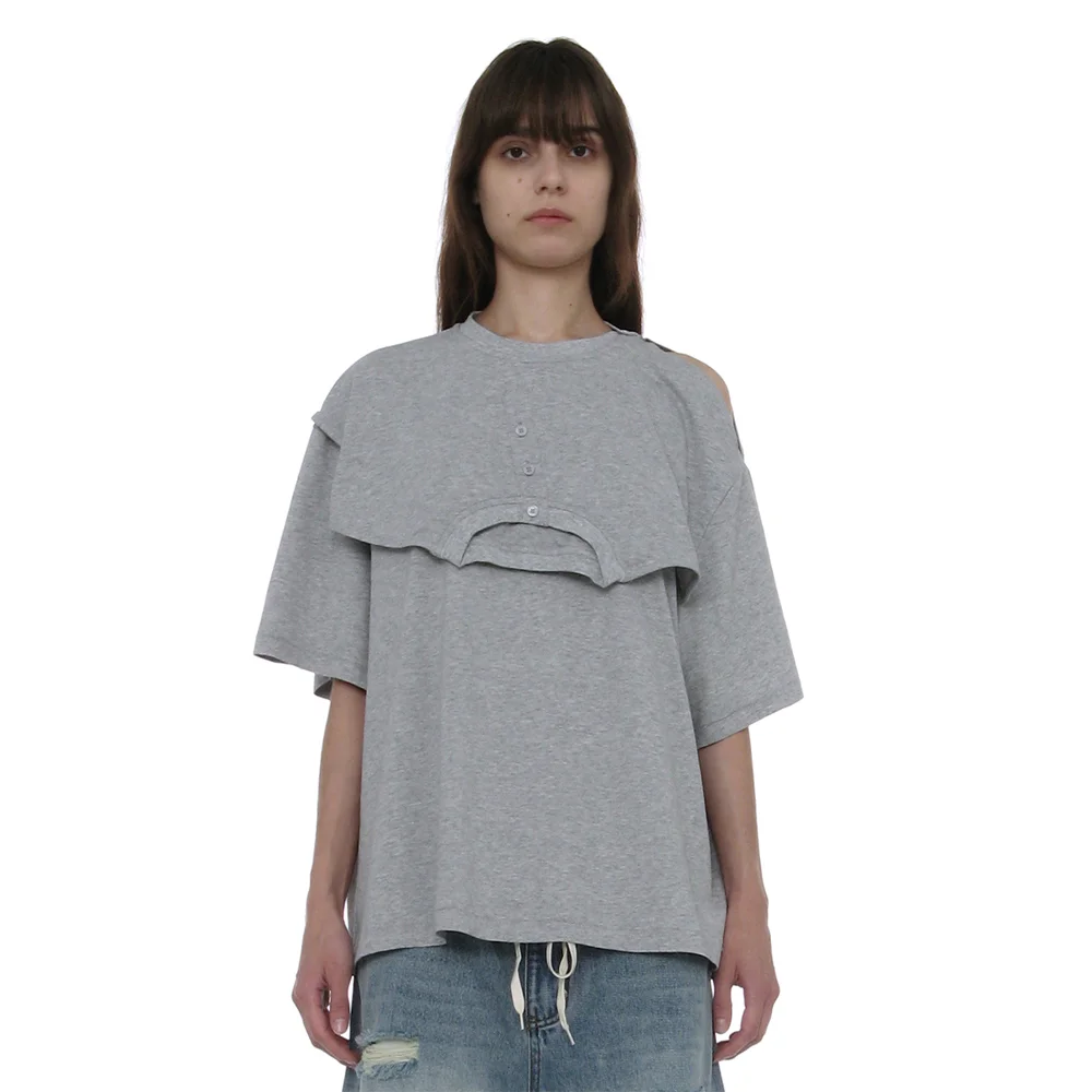 DECONSTRUCTED SHORT SLEEVE TEE_MELANGE