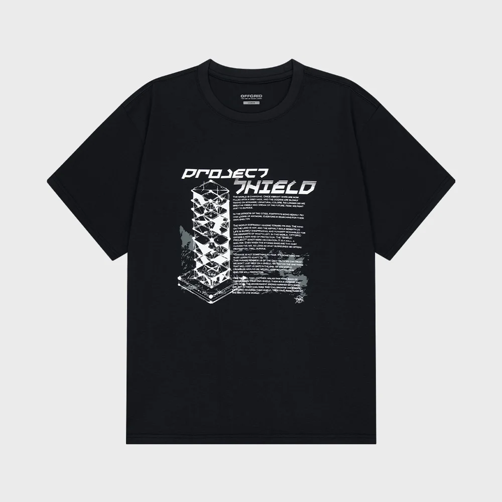 OG Shield 圖案 短 衣袖 T恤-黑色
