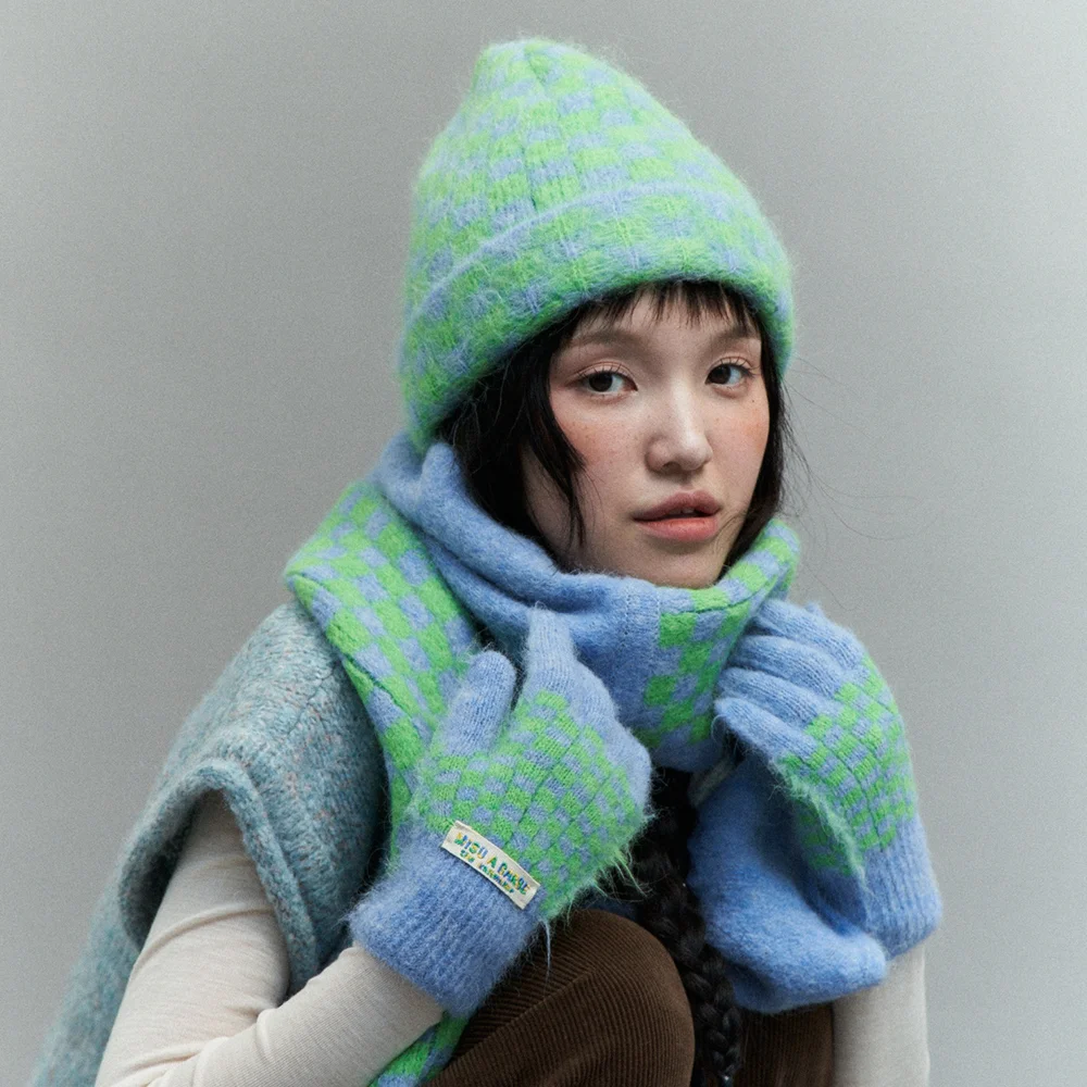 TOWEL BEANIE MULTI BLUE