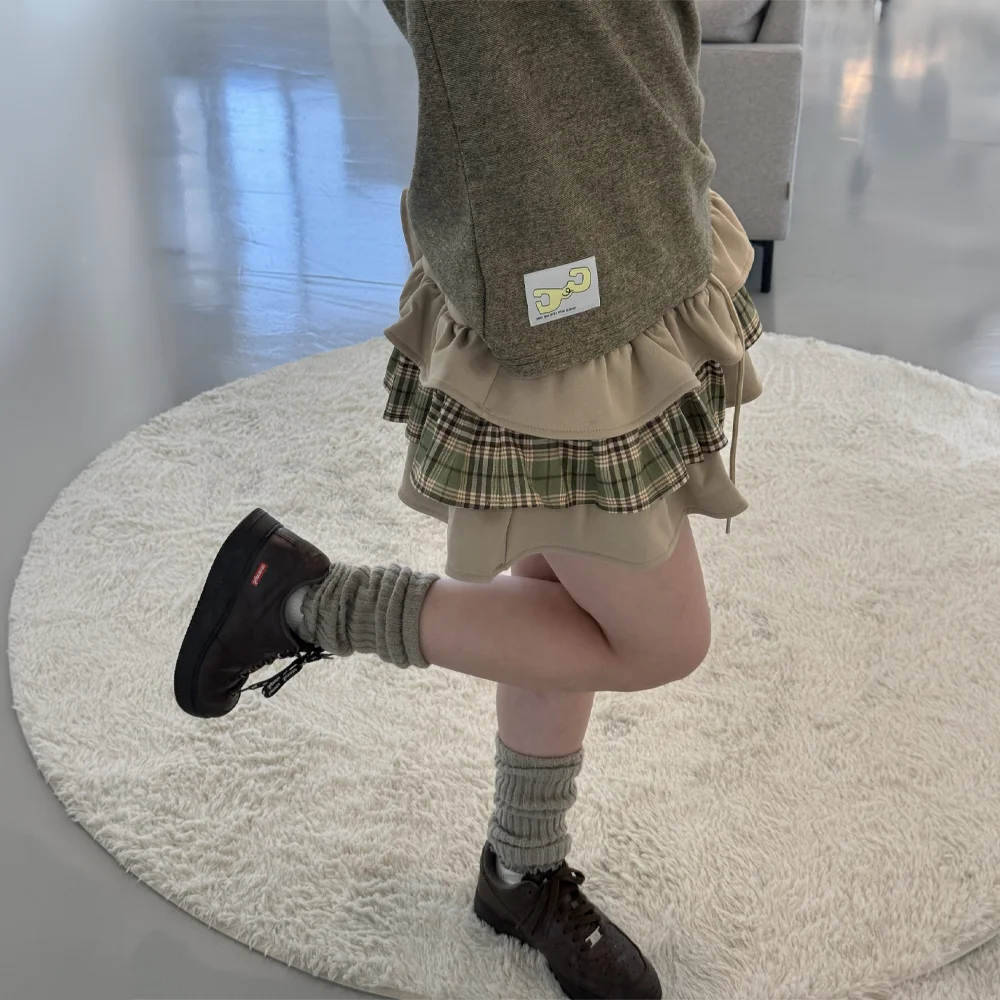 LAYERED RUFFLE SKIRT(BEIGE)