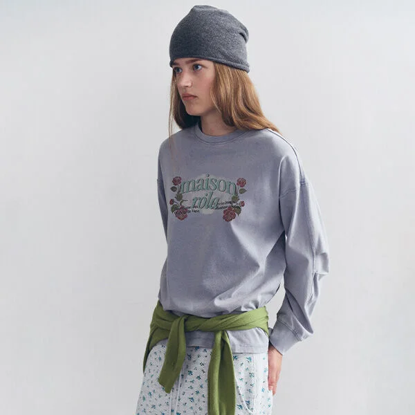 ROSE PIGMENT GRAPHIC LONG SLEEVE BLUE