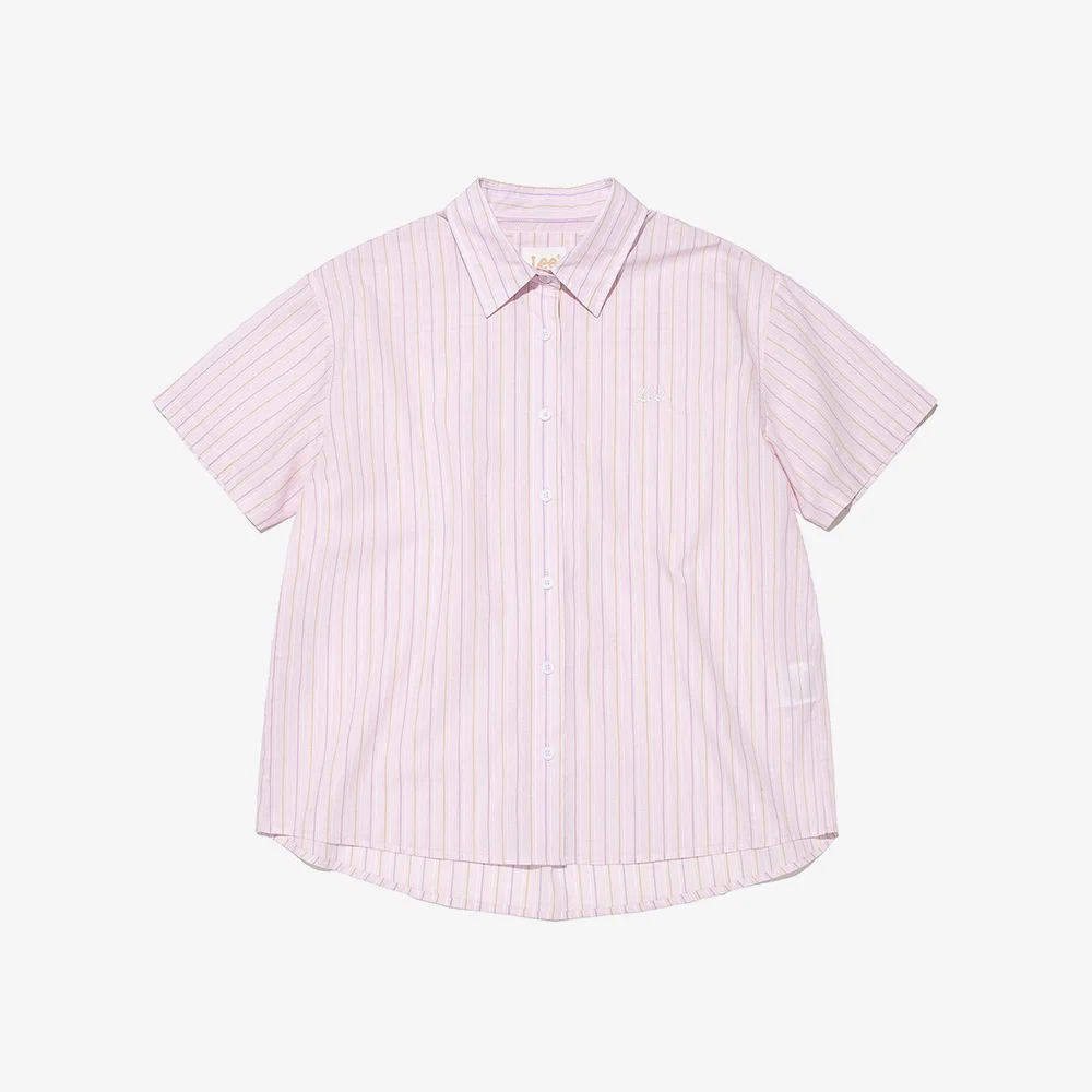 女裝 寬鬆 短袖 襯衫 粉色