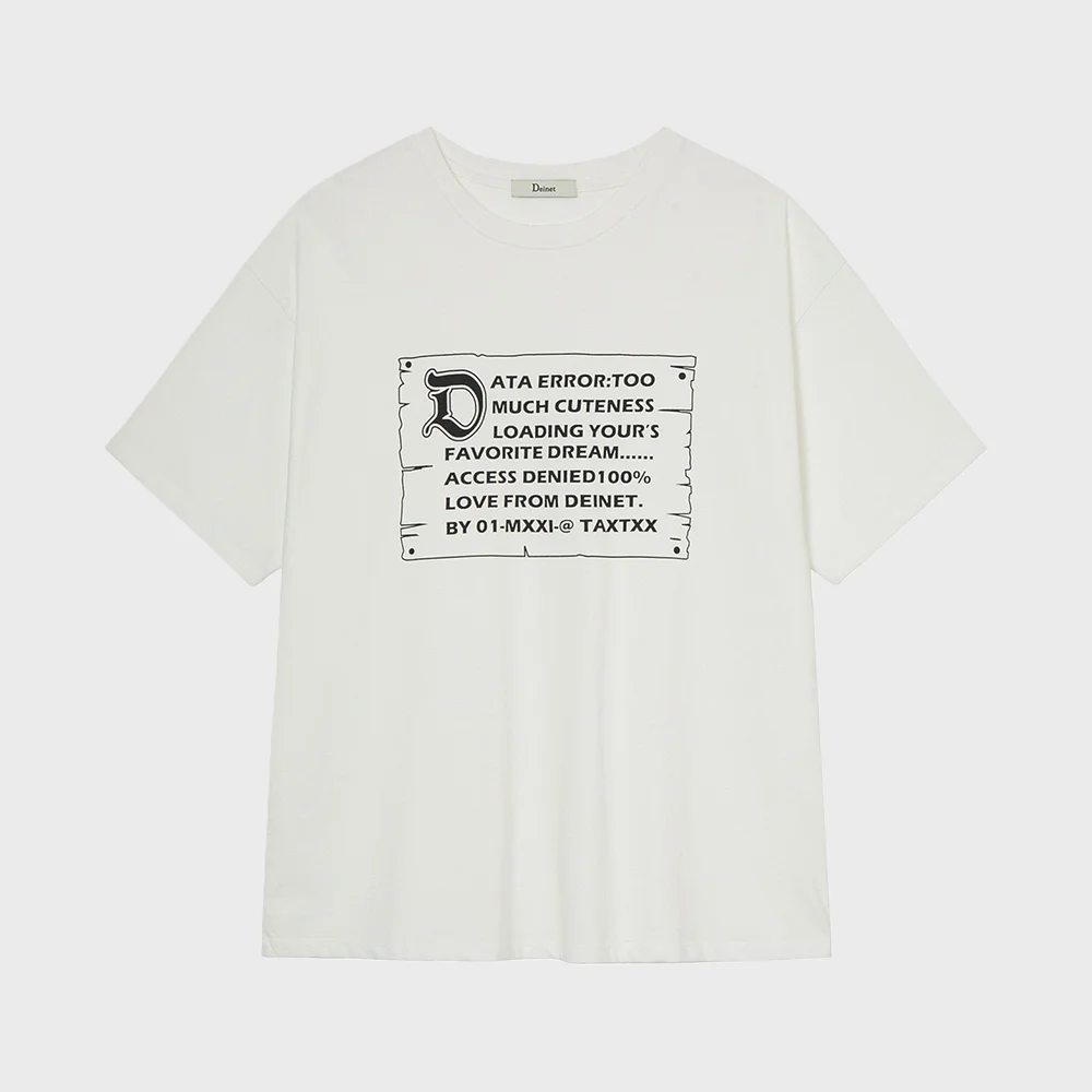D LETTERING GRAPHIC OVERSIZED T-SHIRT IN WHITE