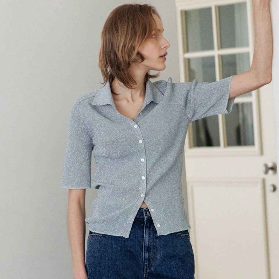 metal button pullover (silver)