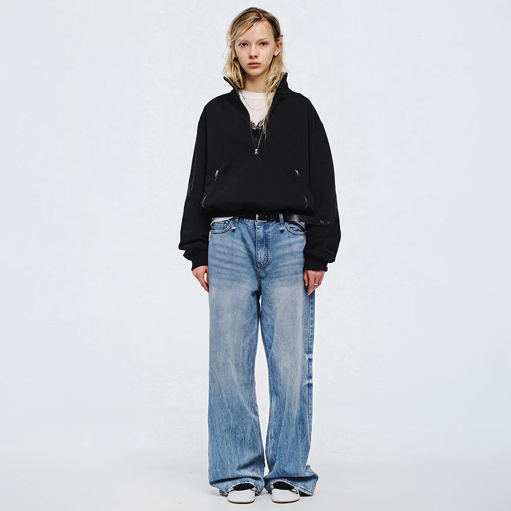 WIDE LEG WRINKLE JEANS_blue