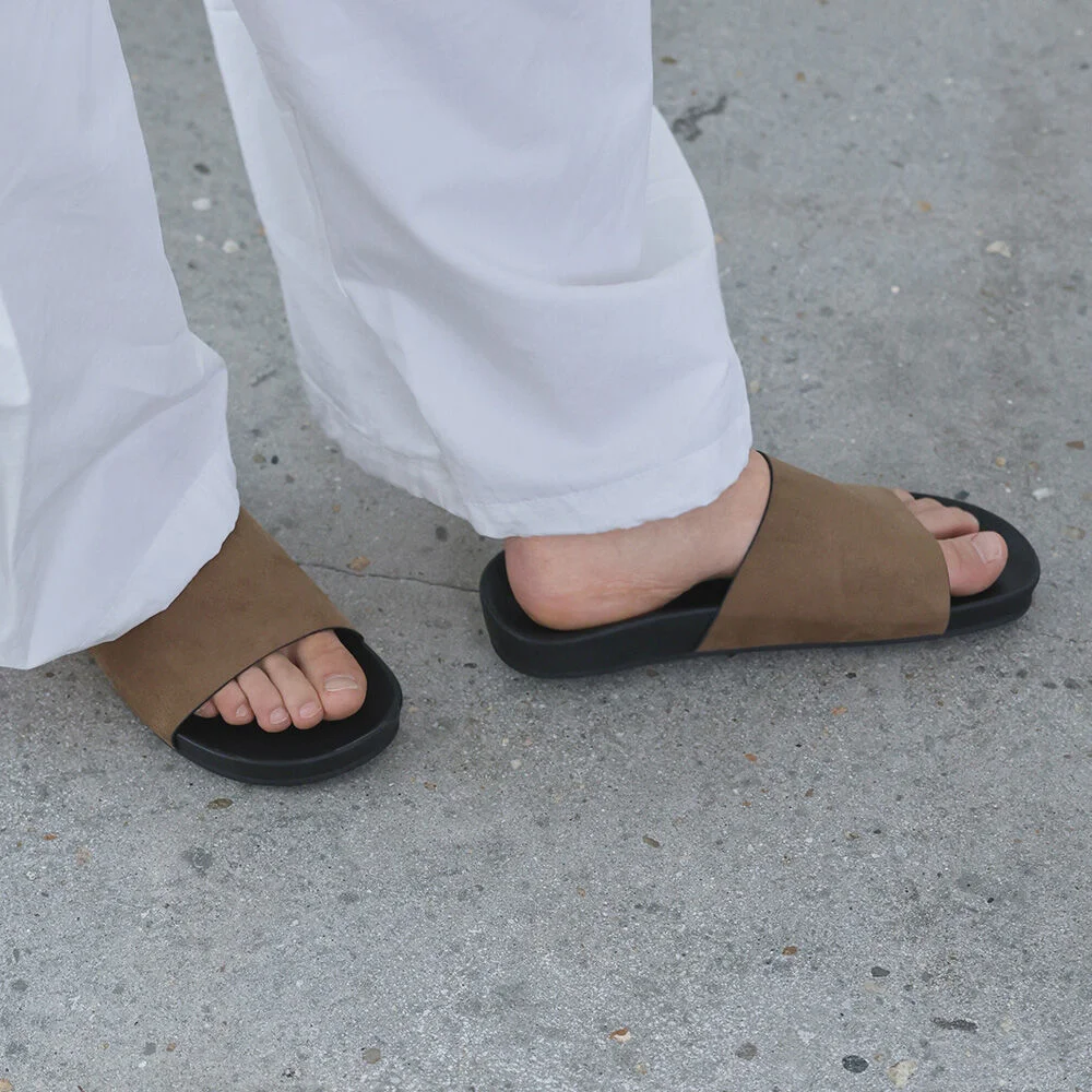 MUTE Suede Flat Slides (2color)