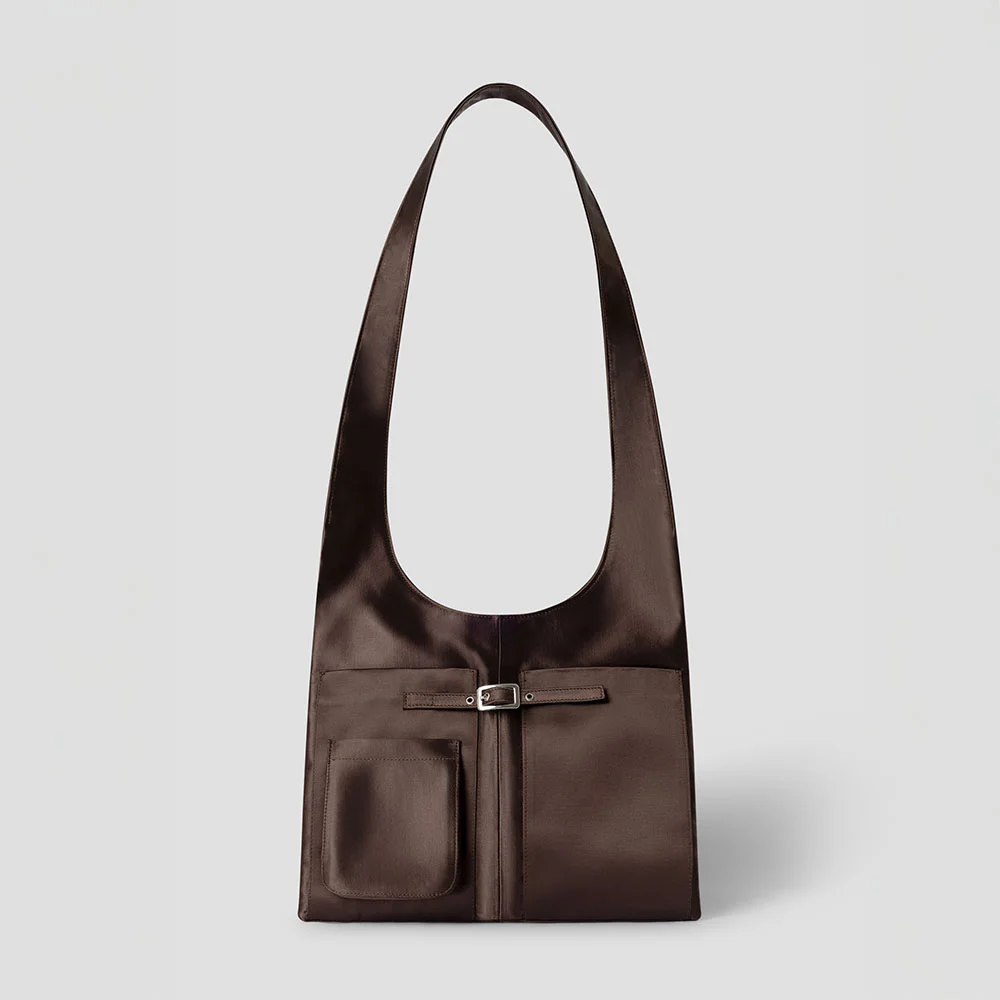 (W) BLANCA SATEN BAG (BROWN)