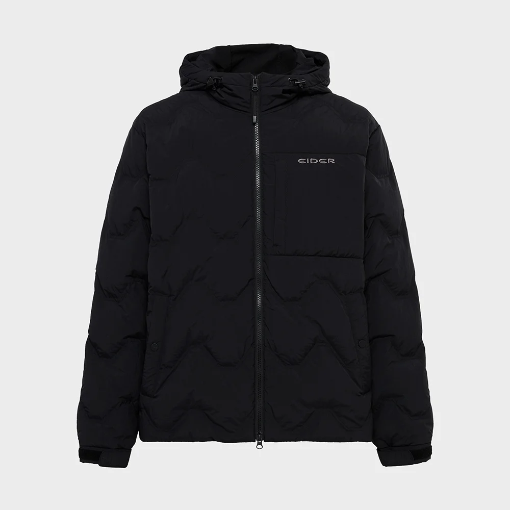 THERMOLOCK (Thermolock) 男裝 修身 連帽衫 混紡 Down 外套_Black_DMW25553Z1