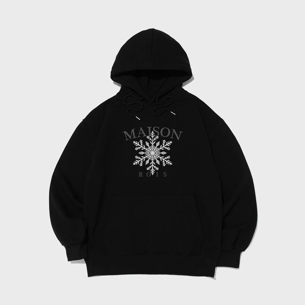 Maison 雪花 花卉 連帽衫 (黑色)