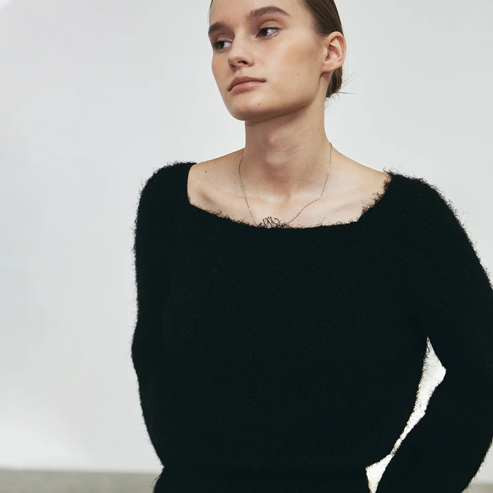 ANGORA PULLOVER KNIT_BLACK
