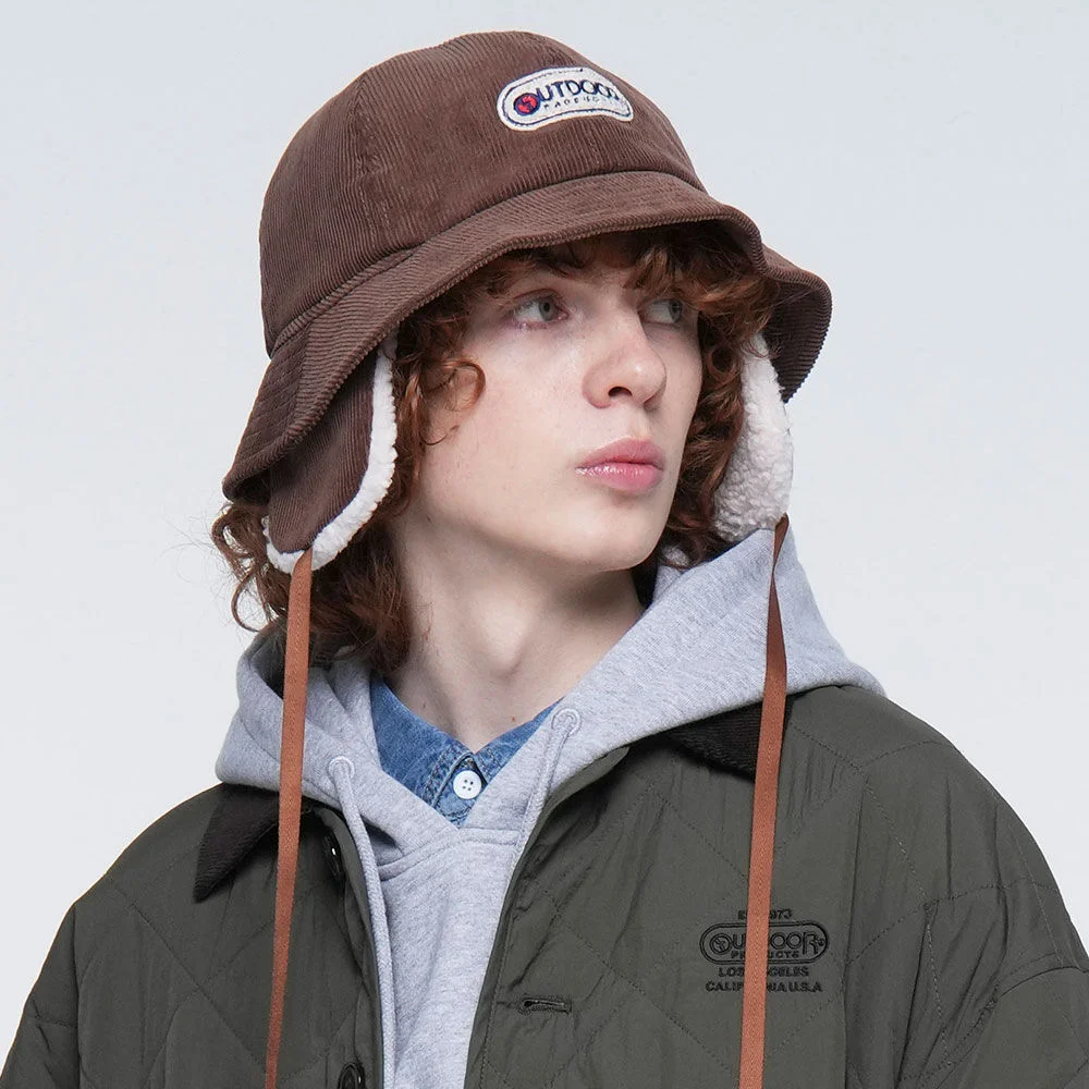 EAR FLAP DOME HAT (BROWN)