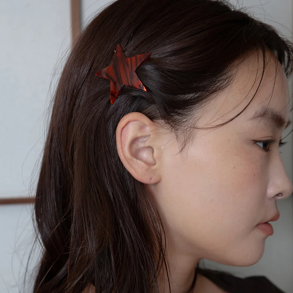 star aurora hair pin - red brown
