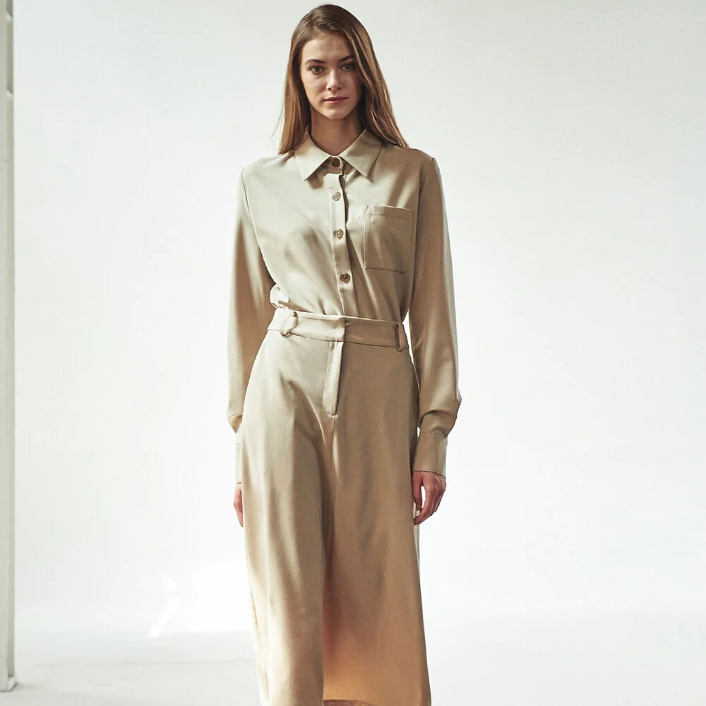 TWO-WAY SHIRT DRESS_BEIGE