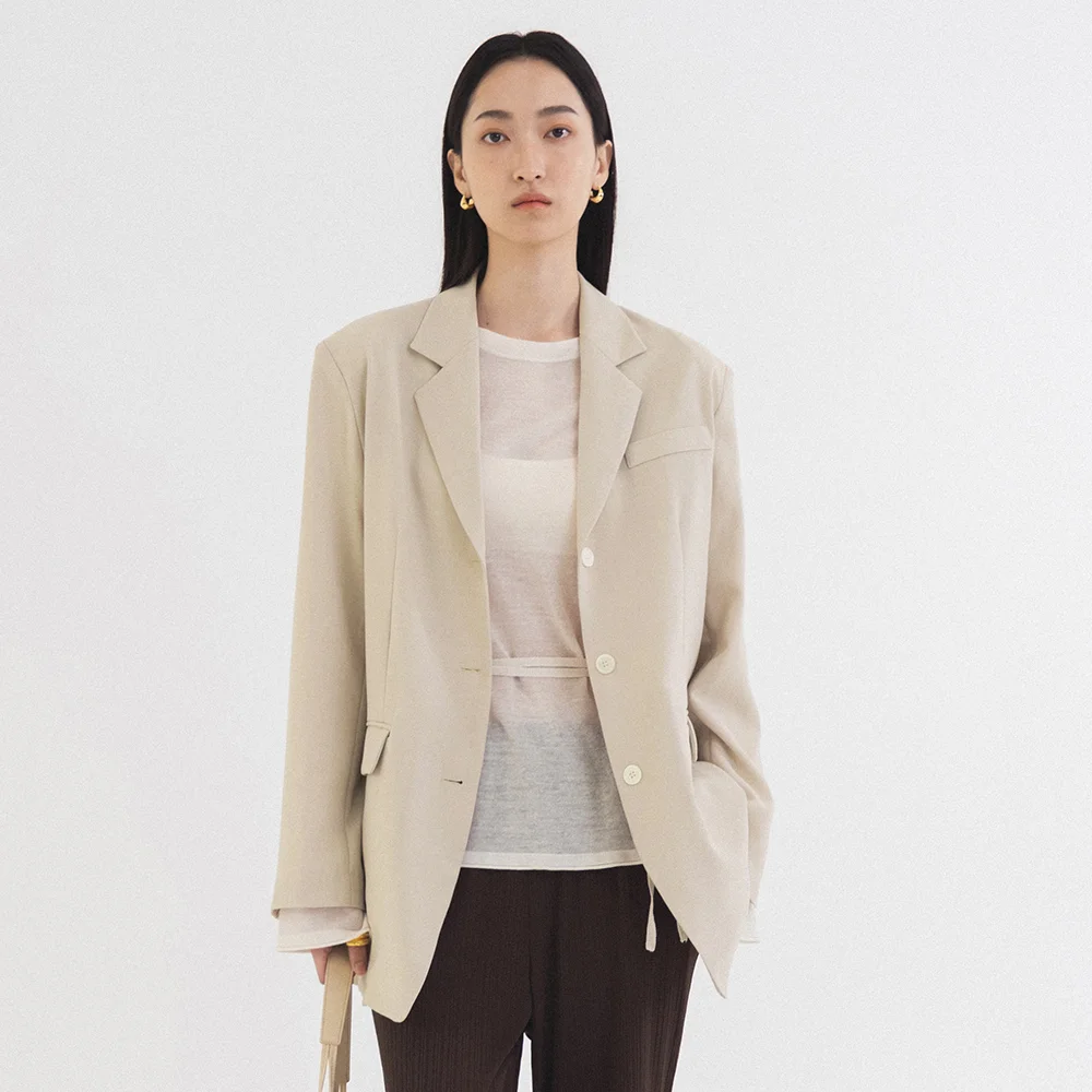 SIOT4143 輕盈 夏季 西裝外套_Light beige
