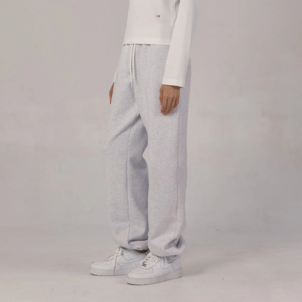 Soft Fleece Sweat Pants (Melange Grey)