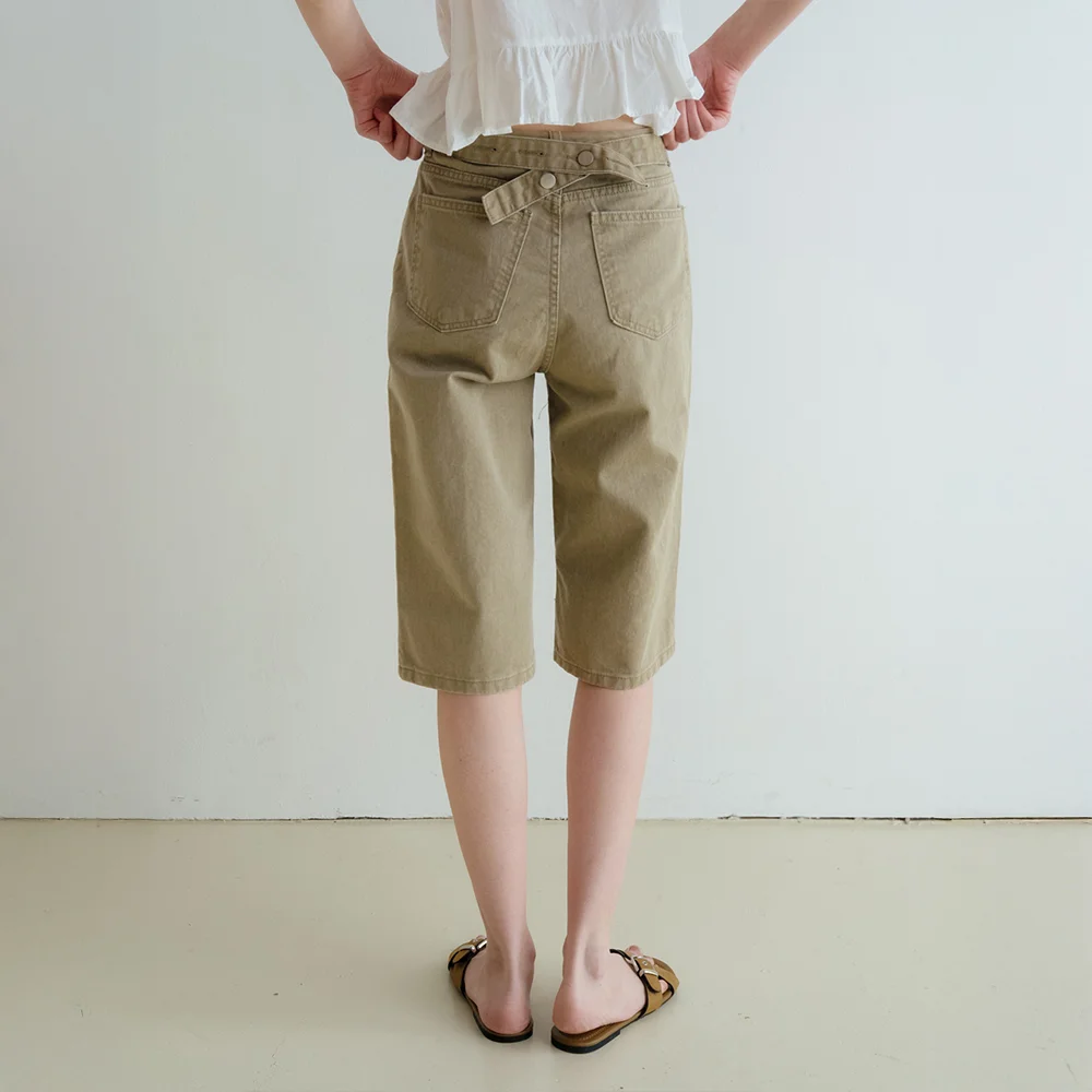 Kenne 腰帶 百慕達 純棉 褲子_Kenne Pants