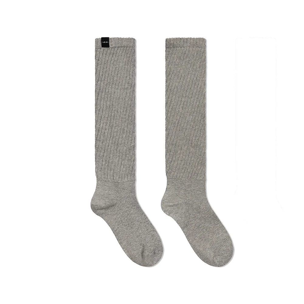 RIB KNEE SOCKS GREY