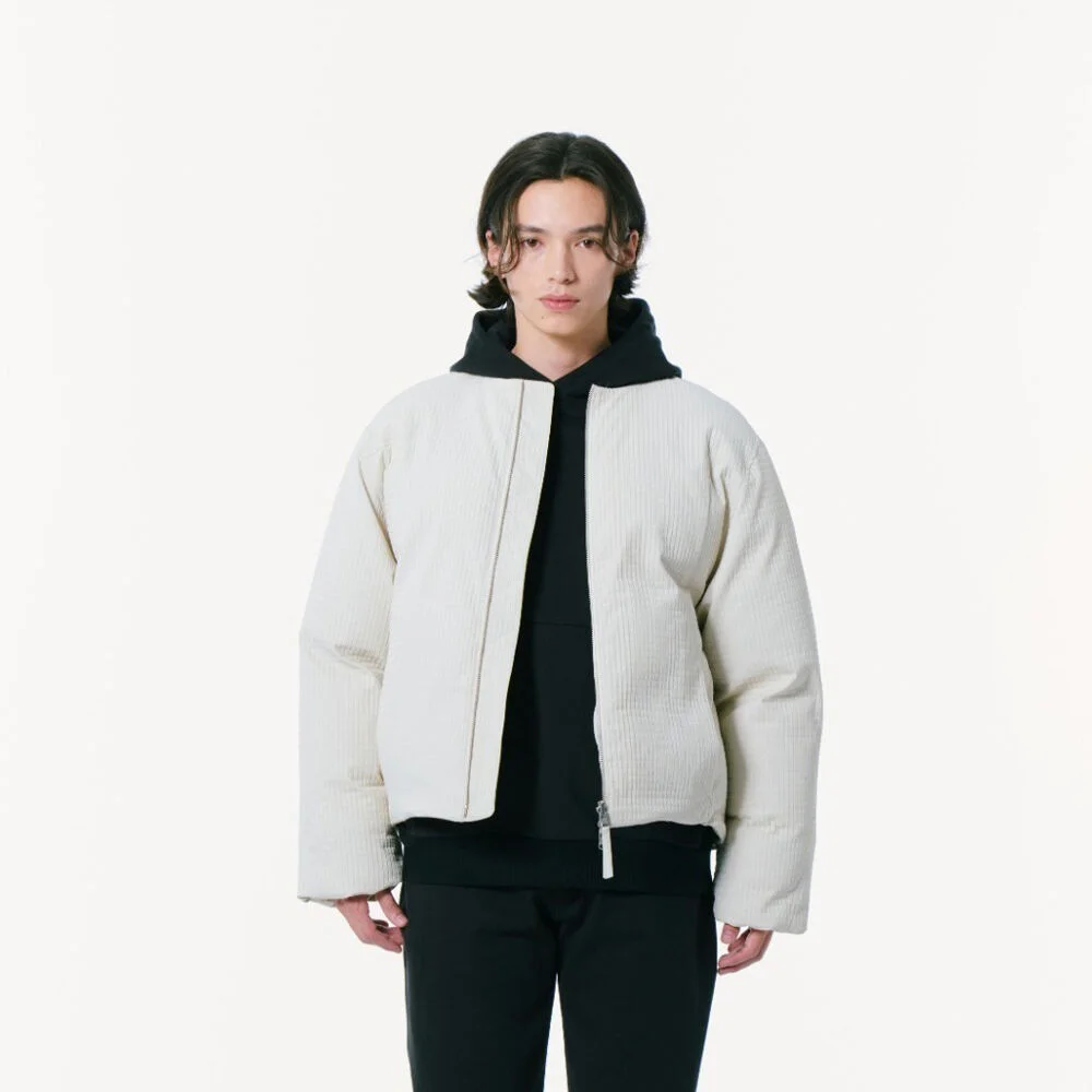Round Neck Down Jacket (Duck Down) (CREAM)