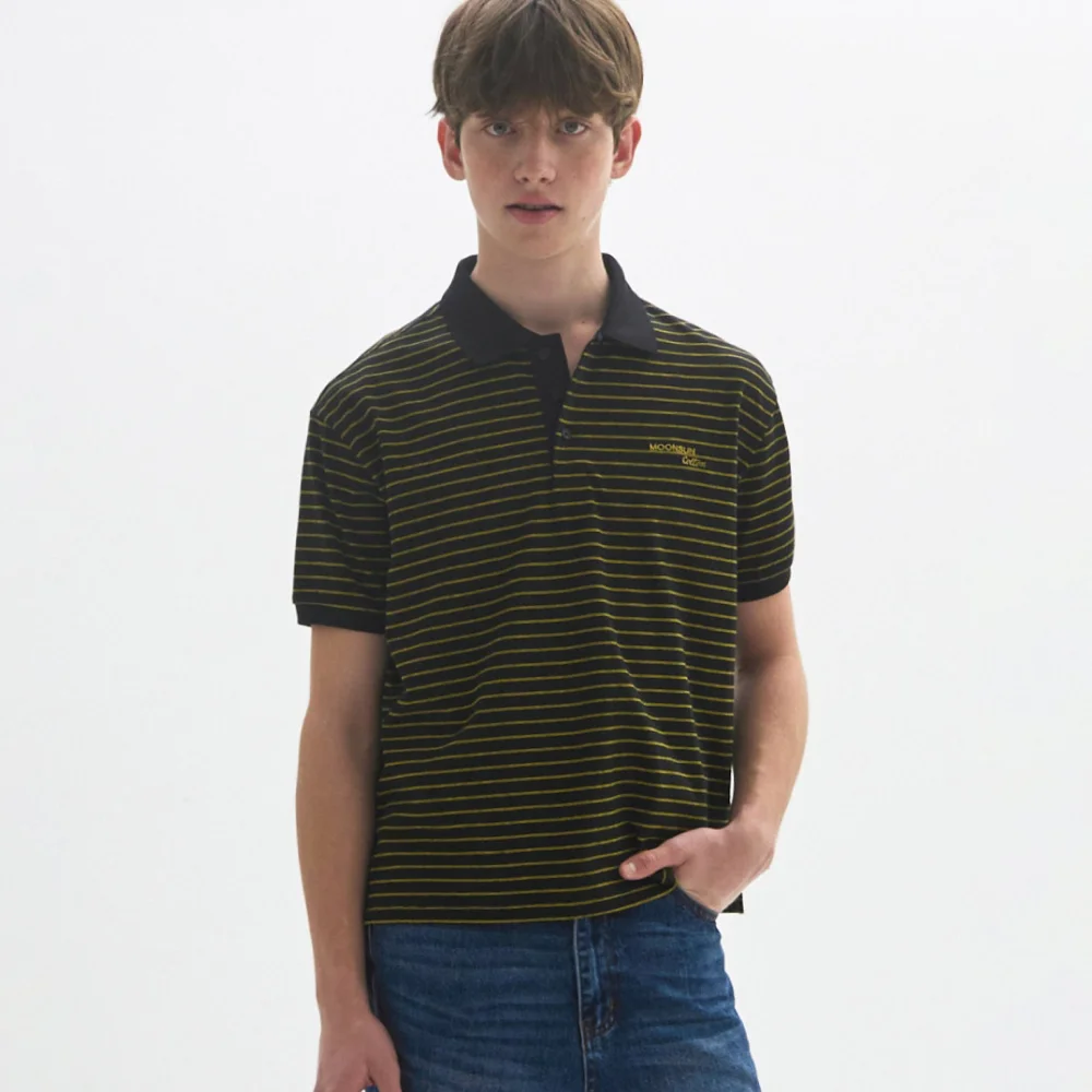 M.C UNISEX, Classic Stripe PK Tee / BLACK