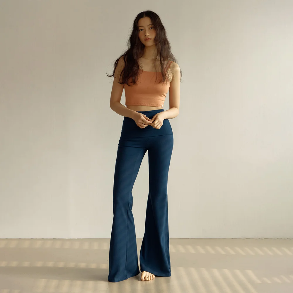 High Waist Bootcut Pants (Deep sea)
