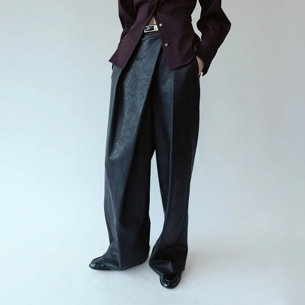 Asymetric Placket Wide Pants SL5WL453-10