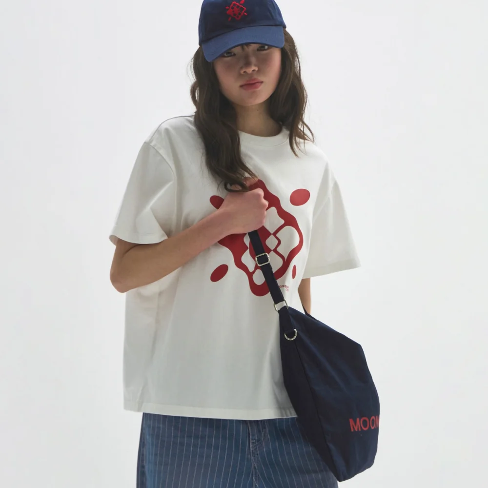 M.C UNISEX, Argyle Print T-Shirt / WHITE