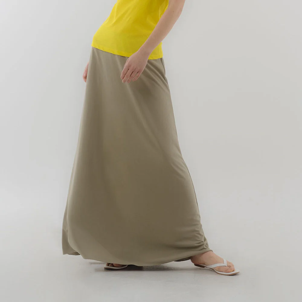 Modal Long Skirt_Khaki