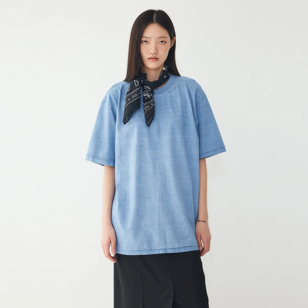 標誌 刺繡 Pigment 短袖 T恤_淺 藍色 9106222213