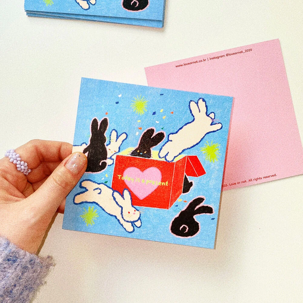 Rabbit Present Card