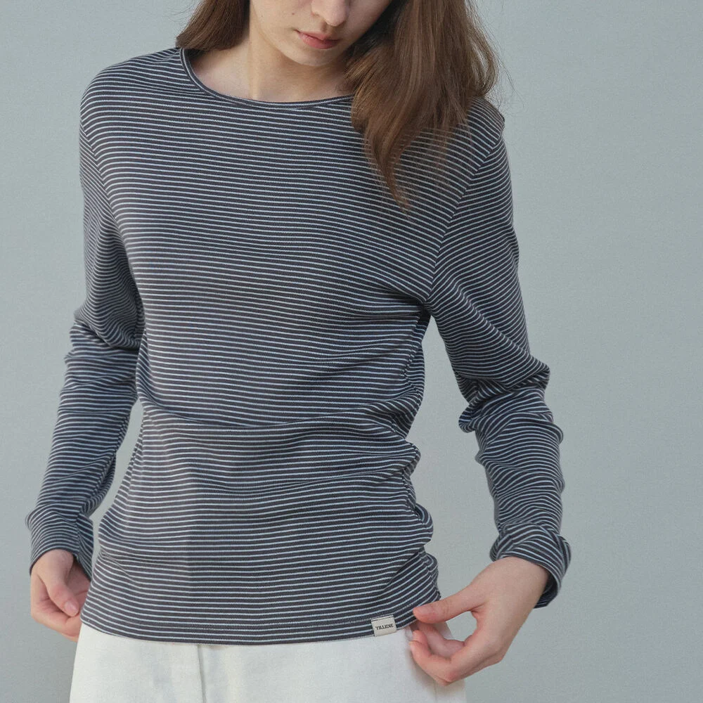 STRIPE COTTON TEE _Blue