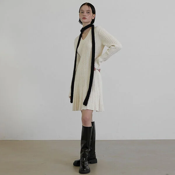 VELVET GOLJI FLARE KNIT ONE PIECE (OP-6116)