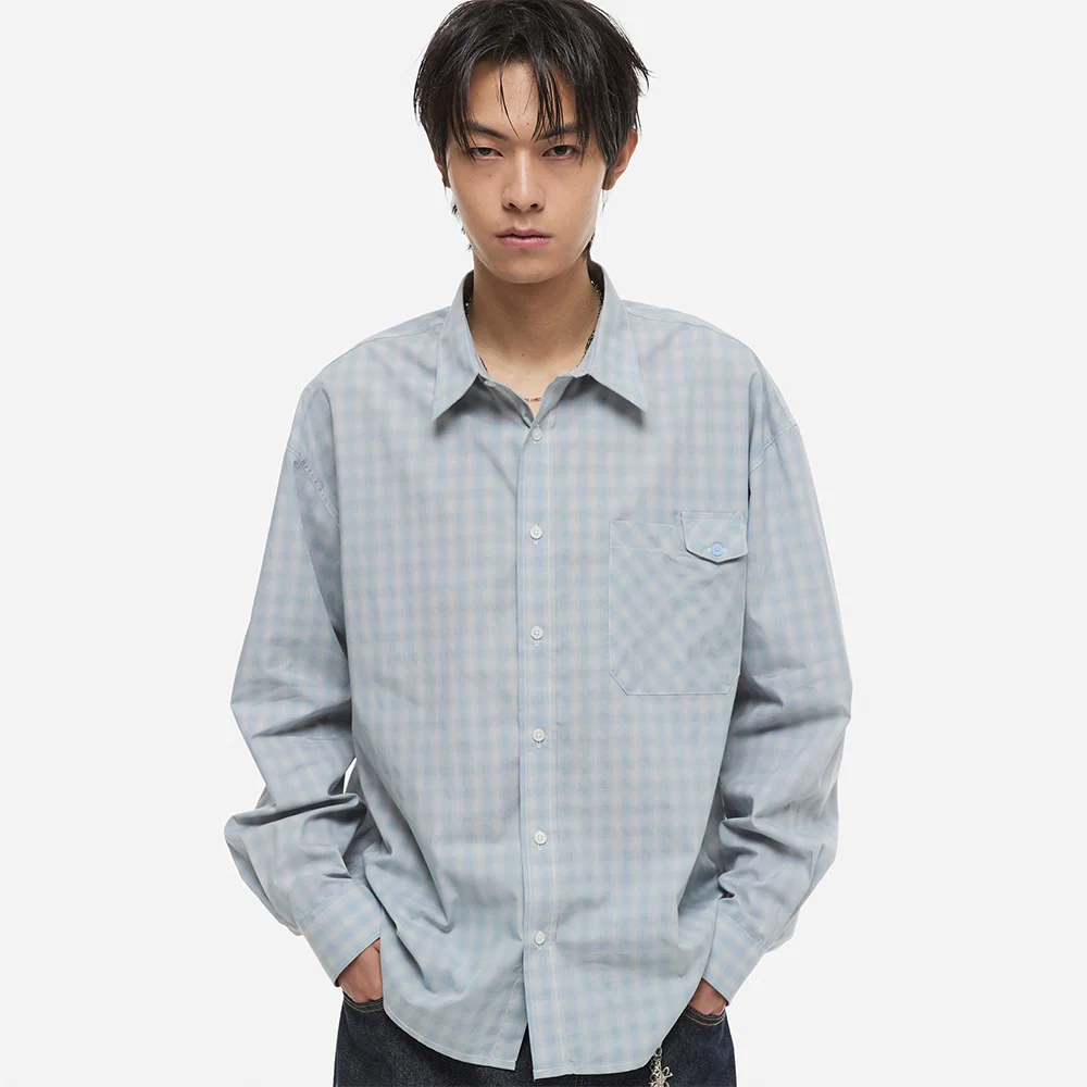 Signal 口袋 格紋 襯衫 藍色