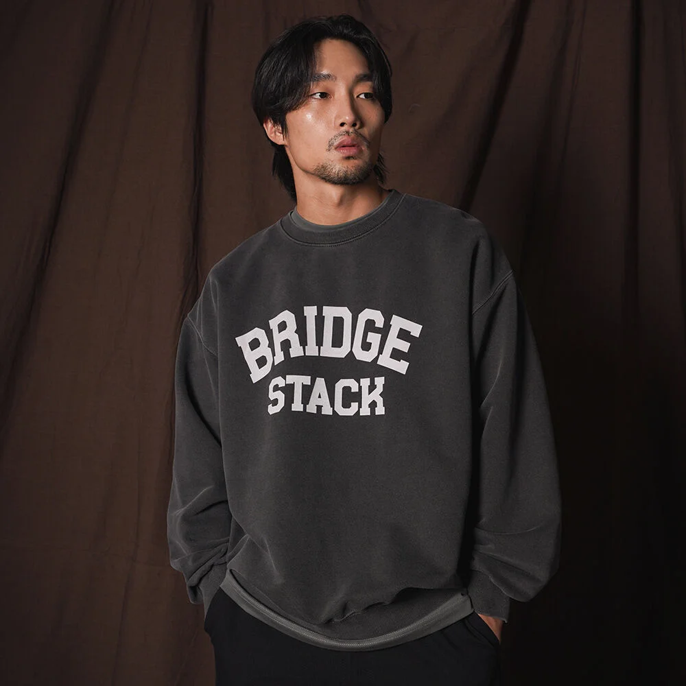Bridge Stack 顏料洗衛衣 深灰 JIMT4720
