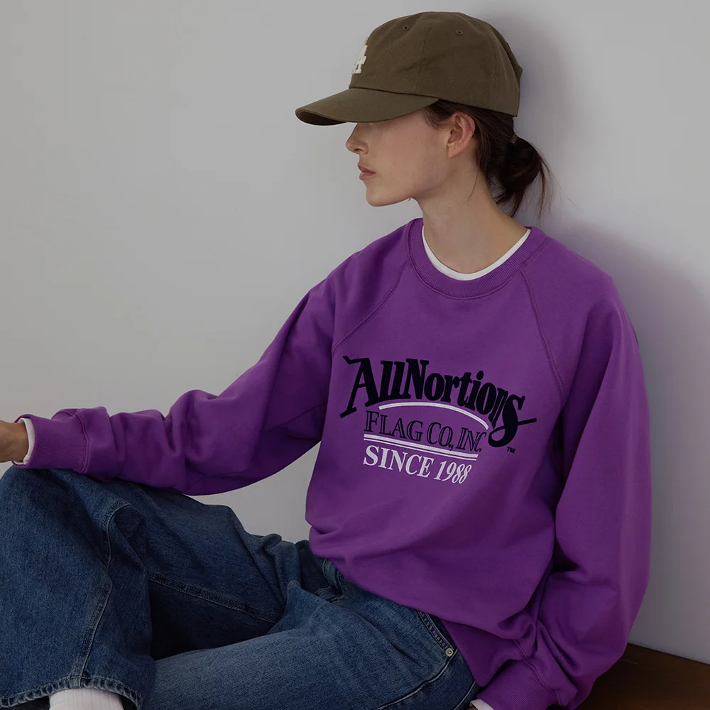 All Nothing Lettered Notch-Neck Sweatshirt