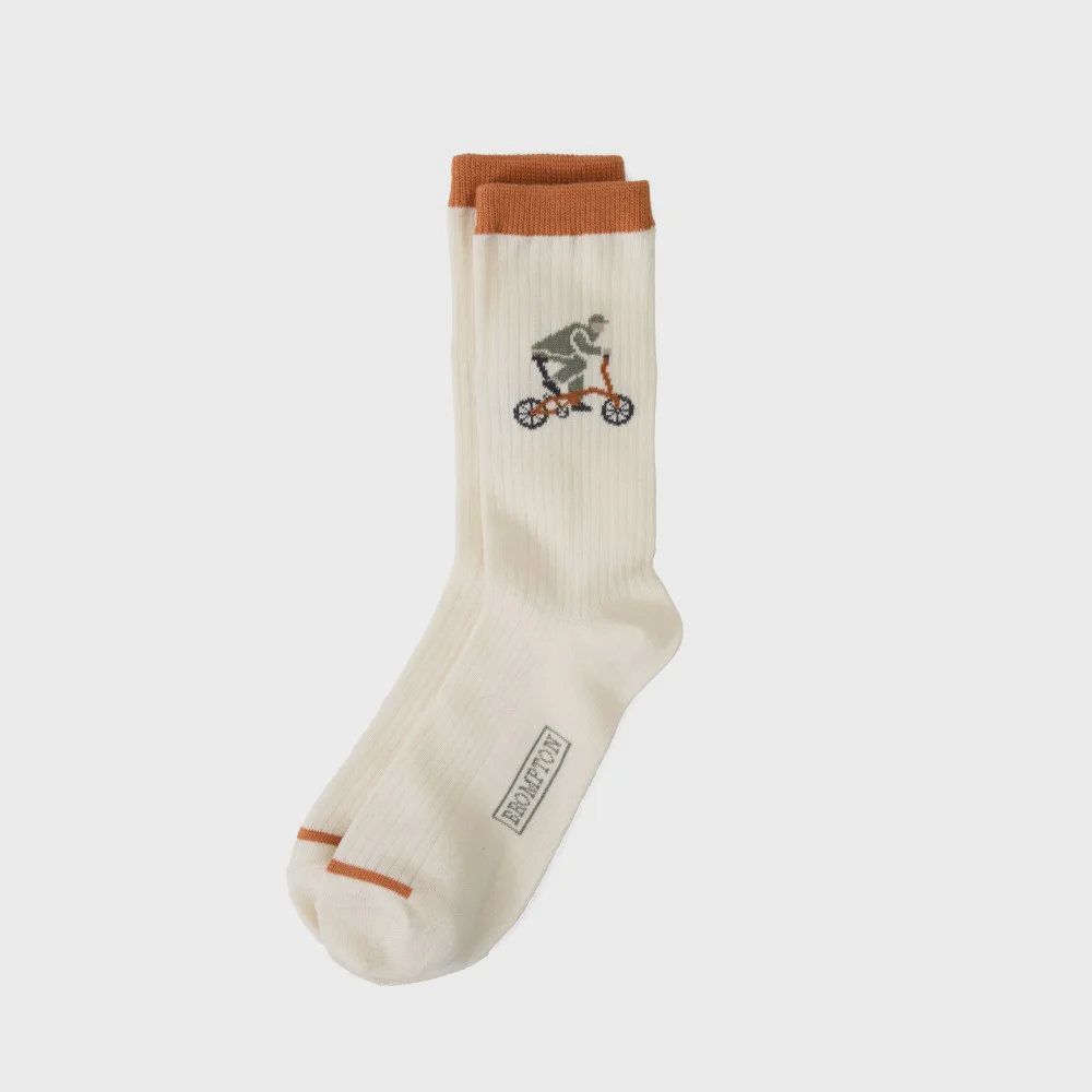 BICYCLE GRAPHIC SOCKS - IVORY (P265ASO104)