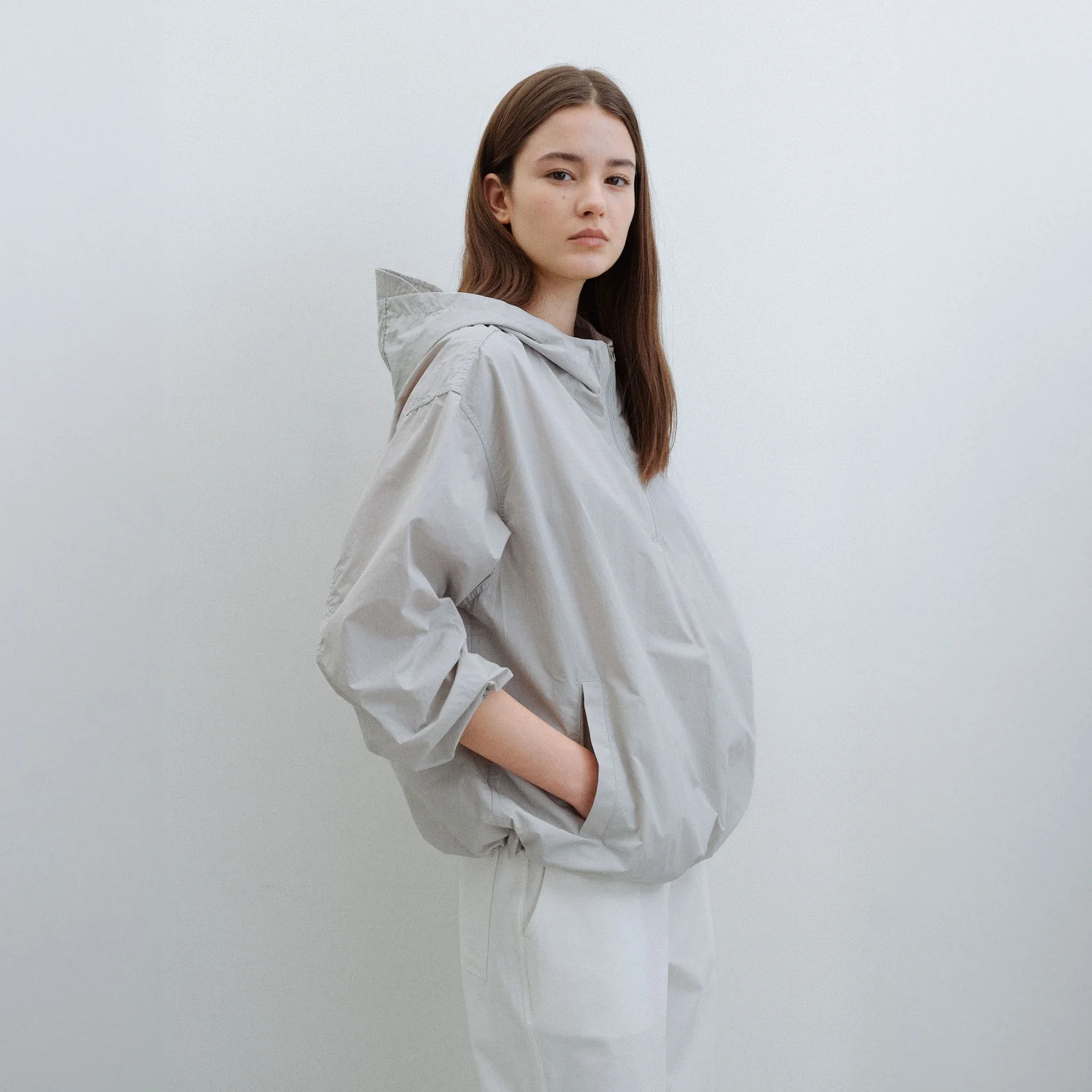 Light Hoodie Anorak(Light Gray)