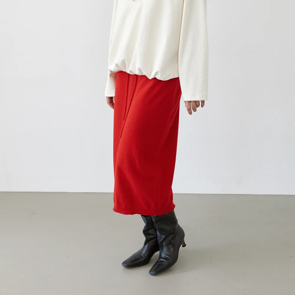 Camel Maxi Skirt (Red)