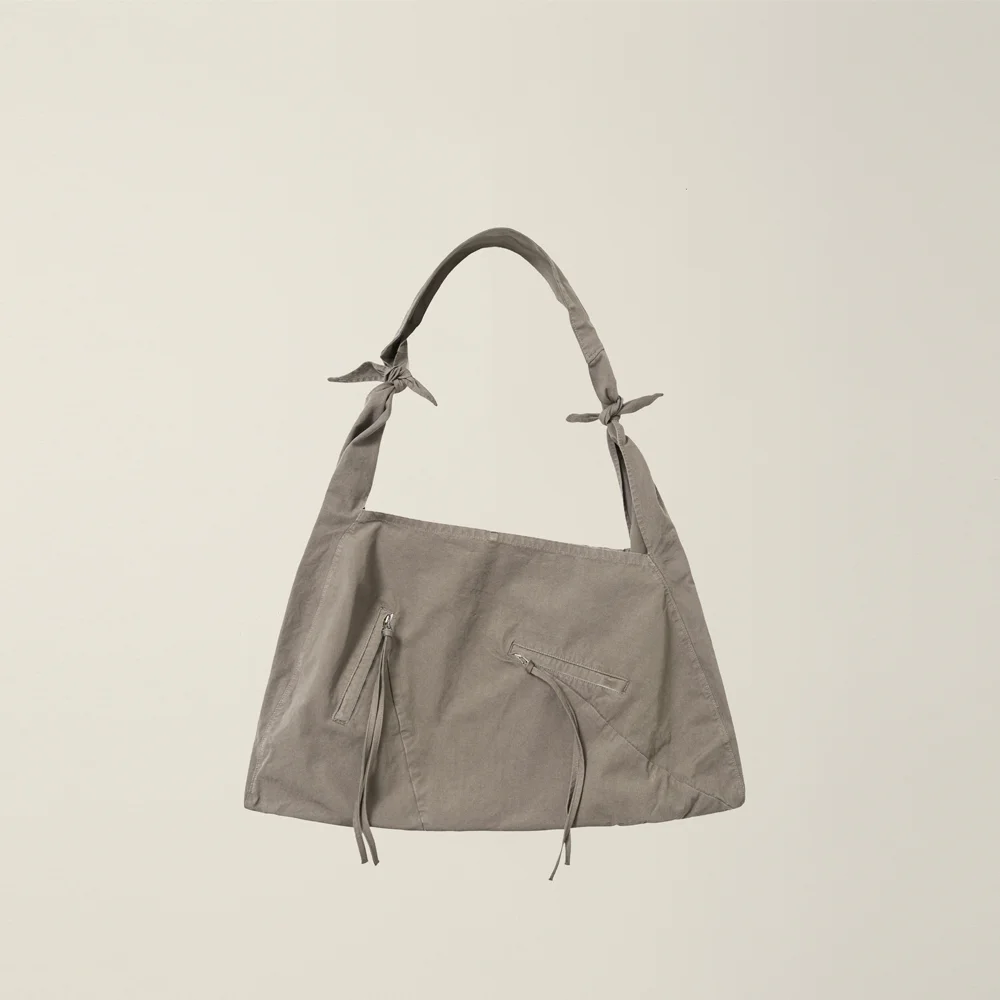 GARMENT DYED 2 WAY STRAP TOTE BAG (LARGE) MODERN MOCHA