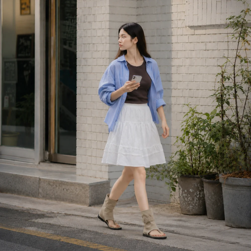 皺褶 鬆緊帶 Tiered Skirt