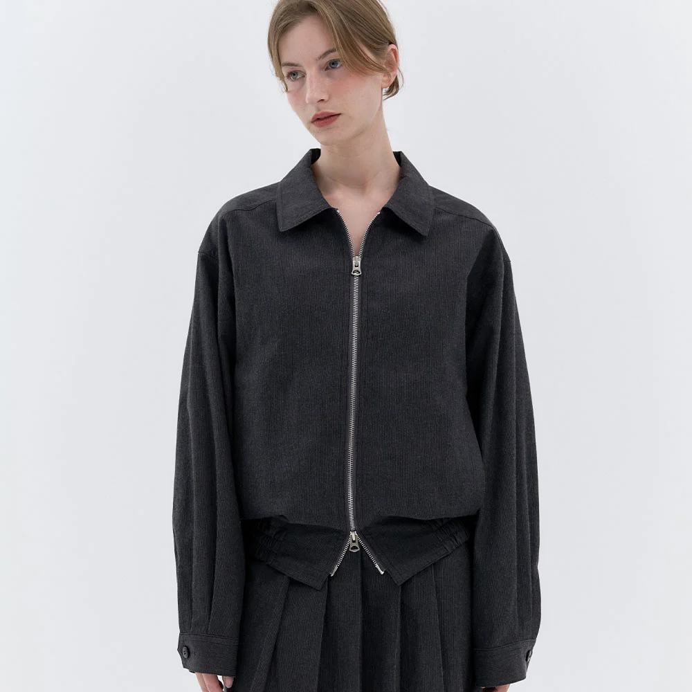 Clover Stripe Blouson Jacket (Charcoal)