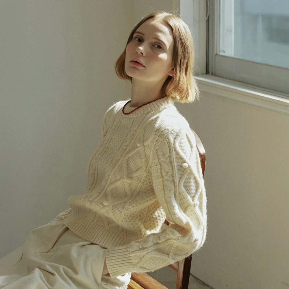 BELL CABLE KNIT_CREAM