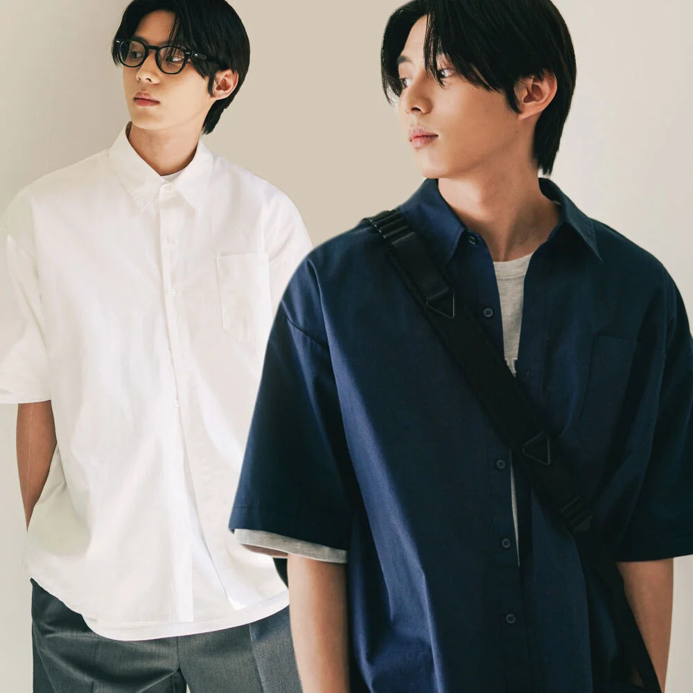 Posy 寬鬆版型 短袖襯衫 5款 1+1套裝 SOSS2414