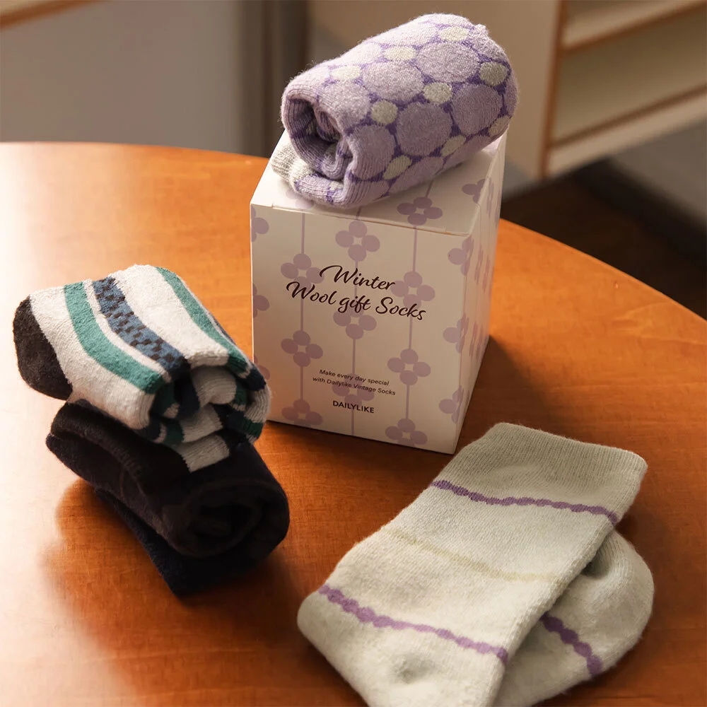 冬季 羊毛 禮品 襪 女裝 2P (01-02) (保暖襪/厚實 羊毛 襪/發熱 加絨 襪)