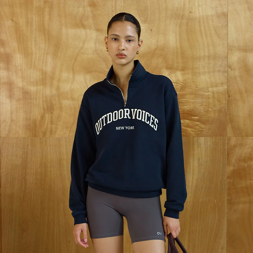 ARCH LOGO QUARTER ZIP SWEATSHIRT (NAVY)