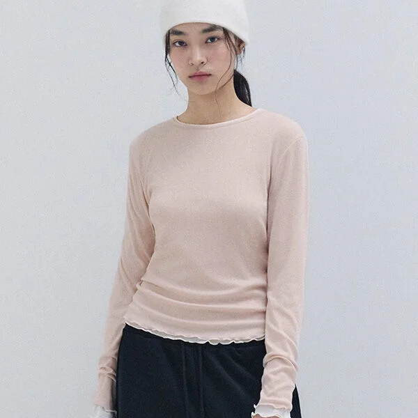NUBASIC PUNCHING T-SHIRT PINK BEIGE