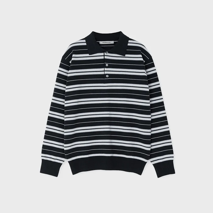 Stripe Knit Pique, Navy