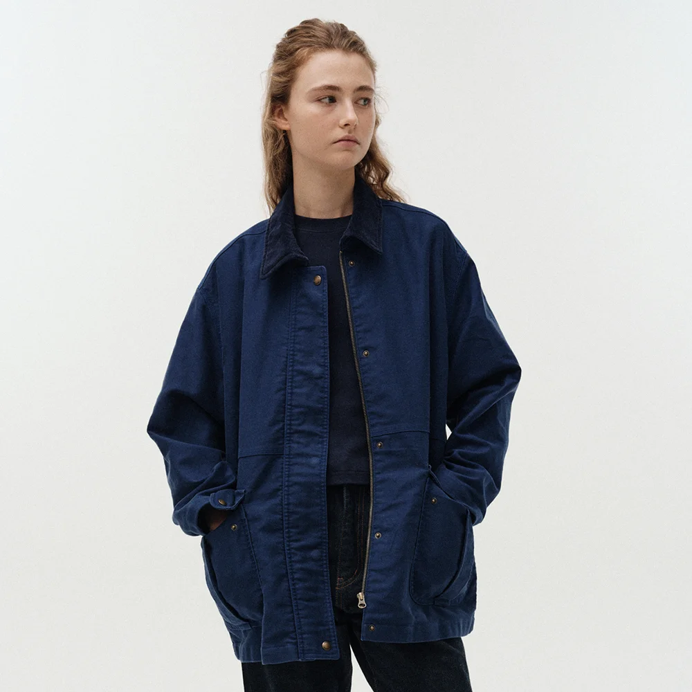 Mole skin hunting cotton jacket (Blue)
